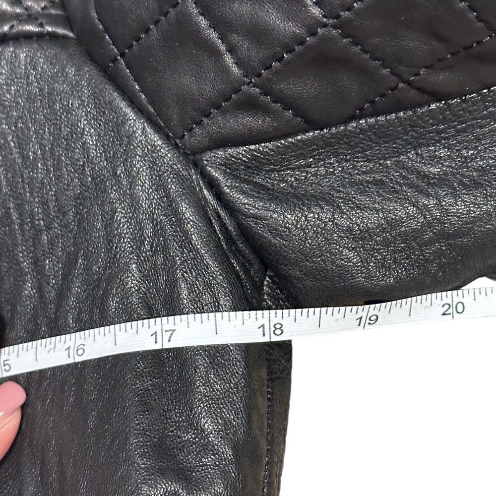 Dawn Levy Black Quilted Genuine Leather Moto Jacket Size Small - Picture 8 of 8